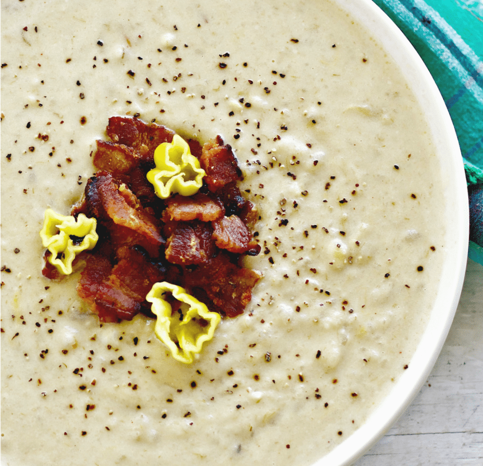 Potato Leek Soup is a creamy, gluten free spring soup. Perfect for spring garden leeks