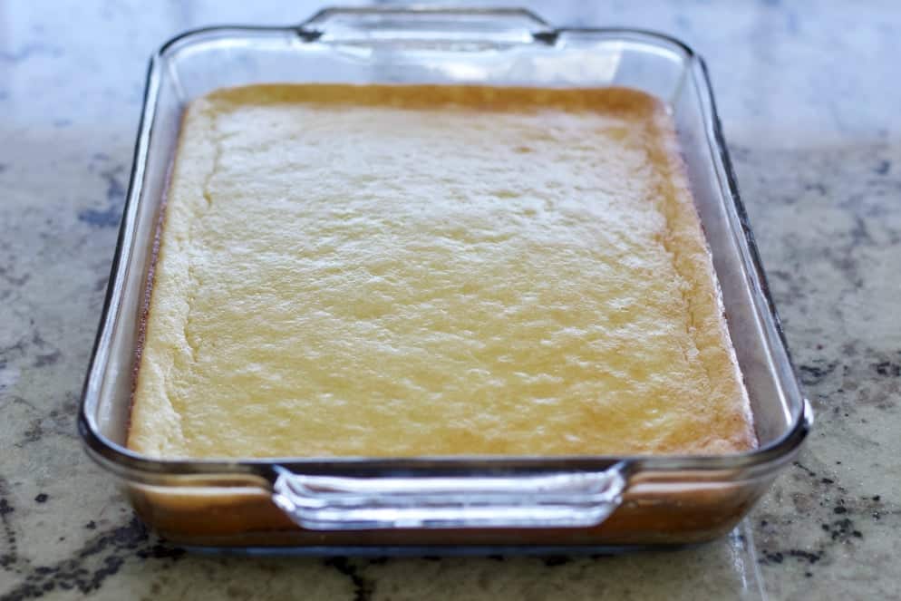 Baked Cheesecake in a 13 x 9 baking dish