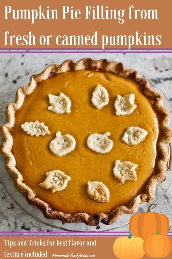 Pumpkin Pie Filling from fresh or canned pumpkin puree