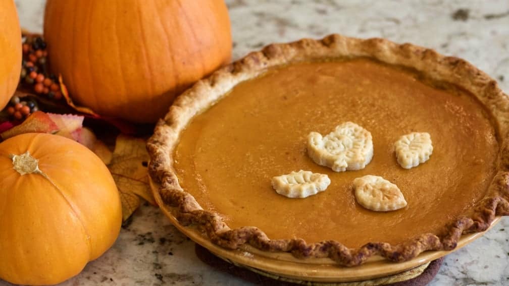 Pumpkin Pie with Fall decor
