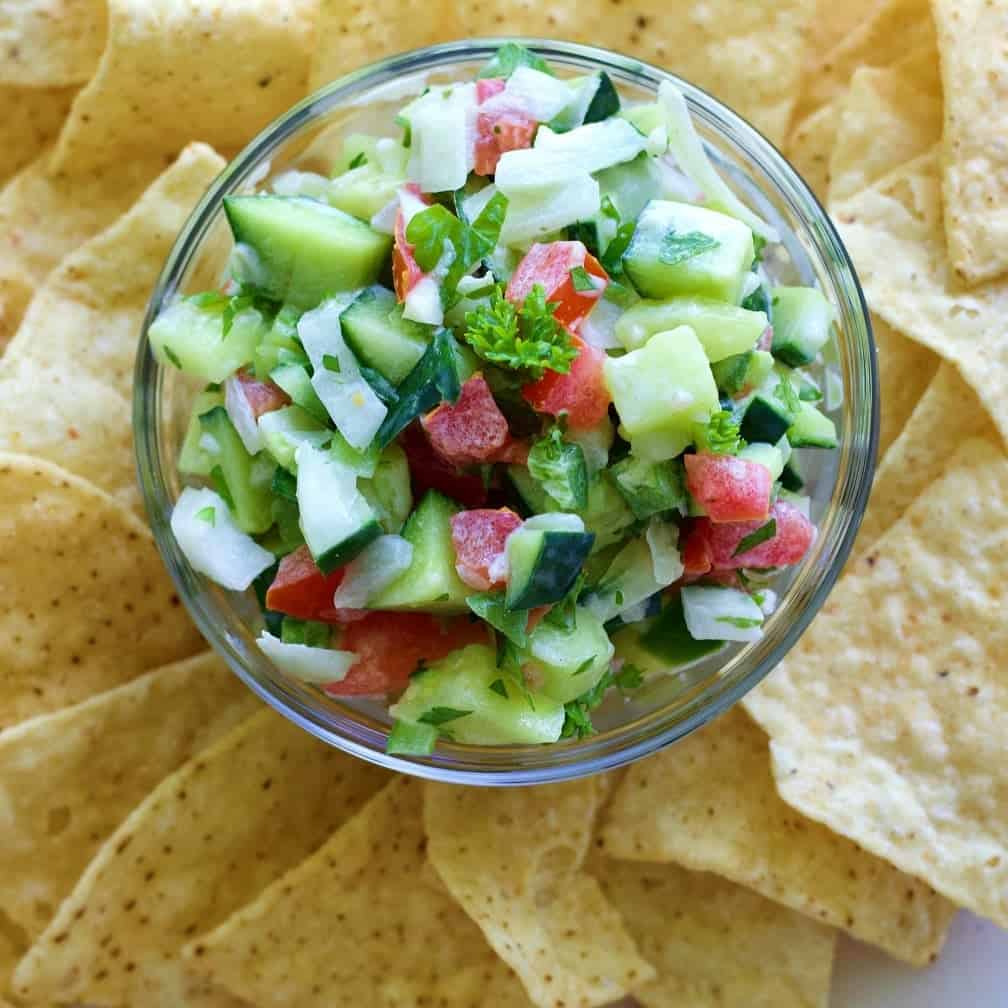 Cucumber Salsa and Chips