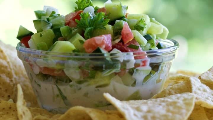 cucumber salsa and chips