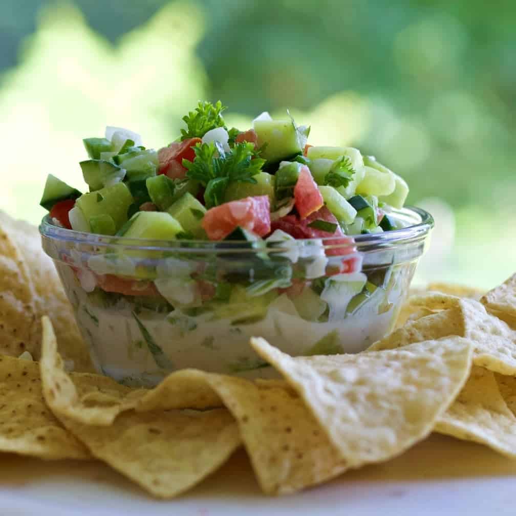 cucumber salsa and chips