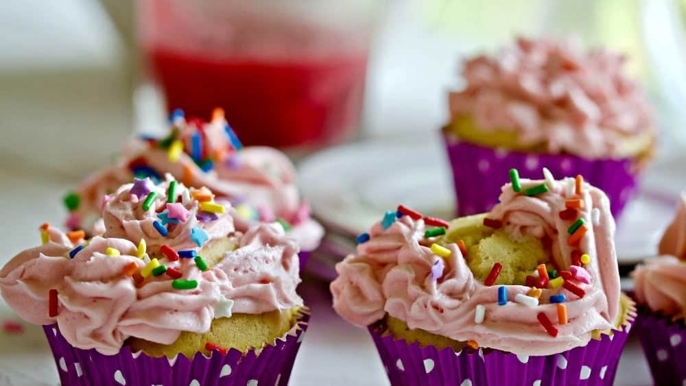 Simple White Cake Cupcakes. Made and decorated by kids.