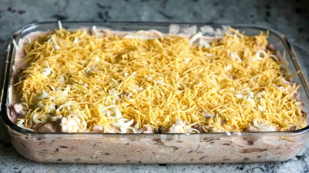 Chili Chicken Casserole ready to bake
