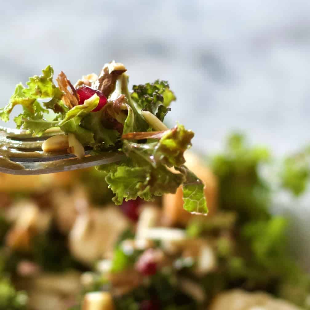 Fall Garden Salad Bite with Creamy Balsamic Dressing