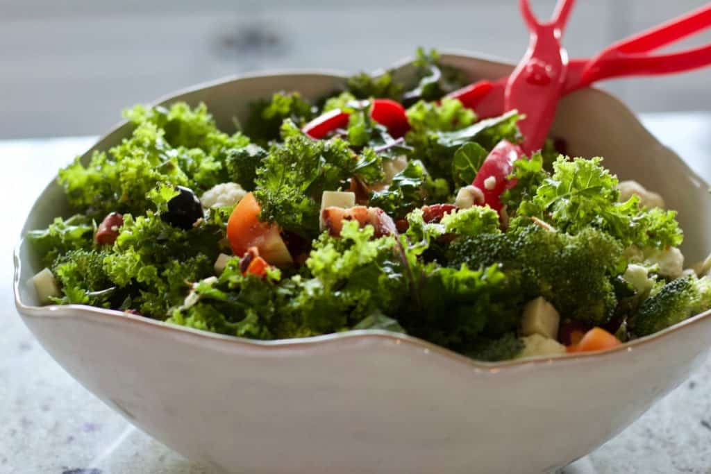 Kale Salad full of hearty add in to make it very filling and sustaining