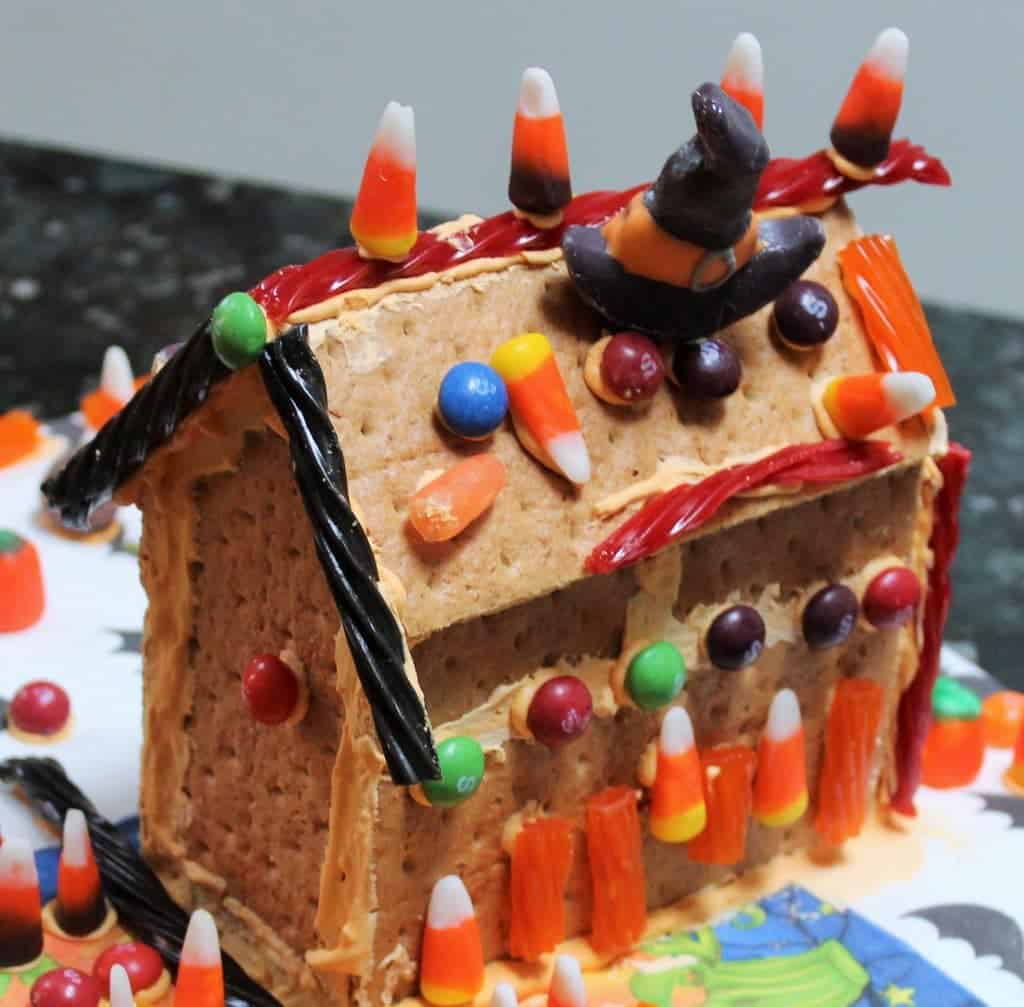 DIY Graham Cracker Haunted House. Kids love this project. Royal Icing recipe included.