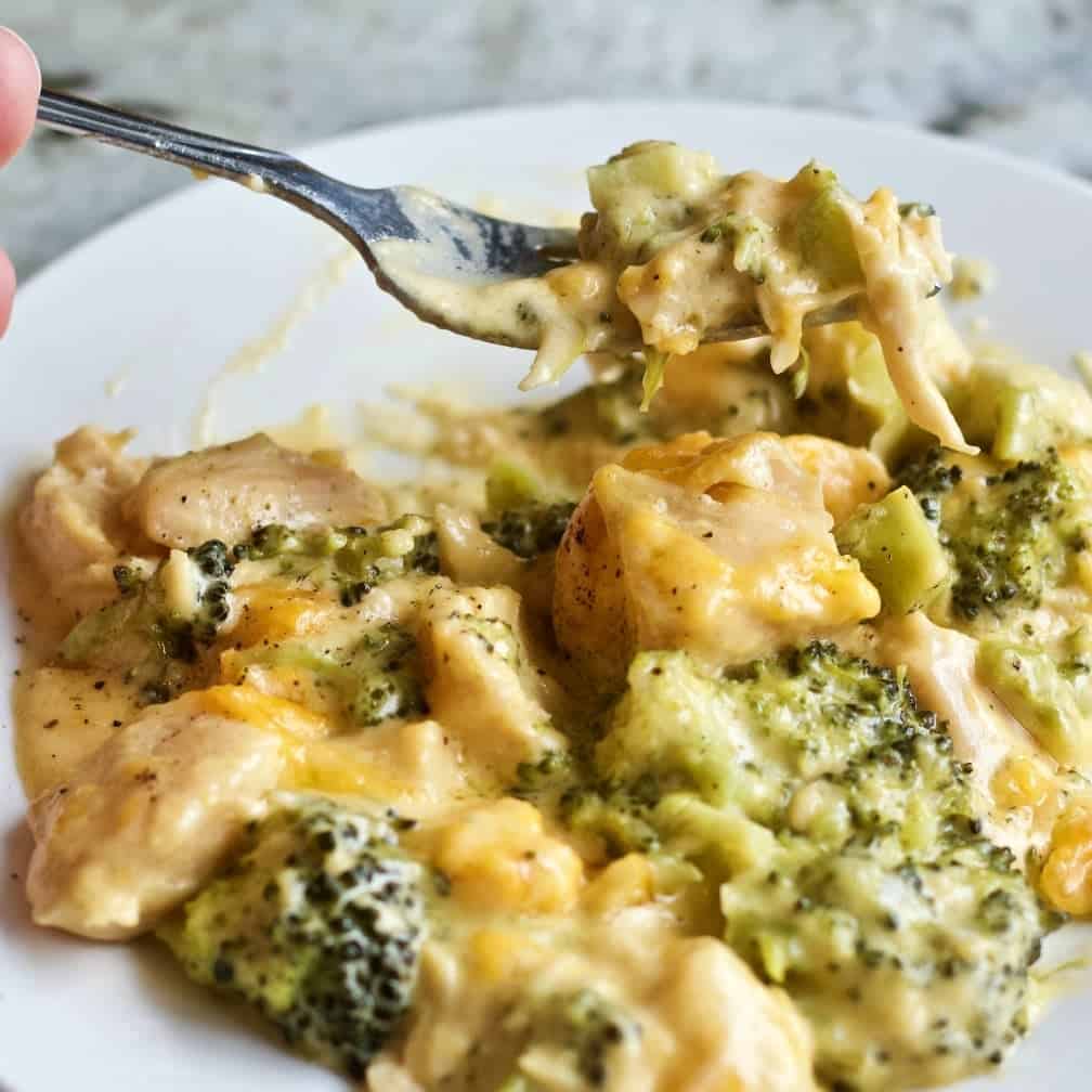 Chicken Mornay Casserole is low arb and full of cheesy goodness