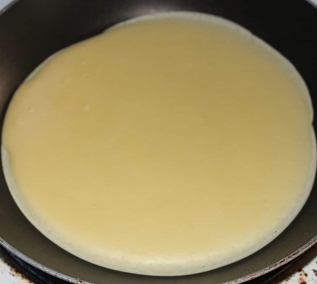 Making a crepe.