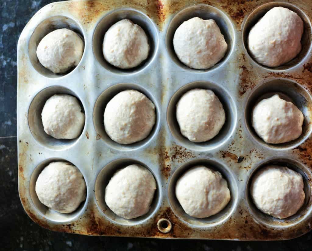 rolls raised and ready to bake