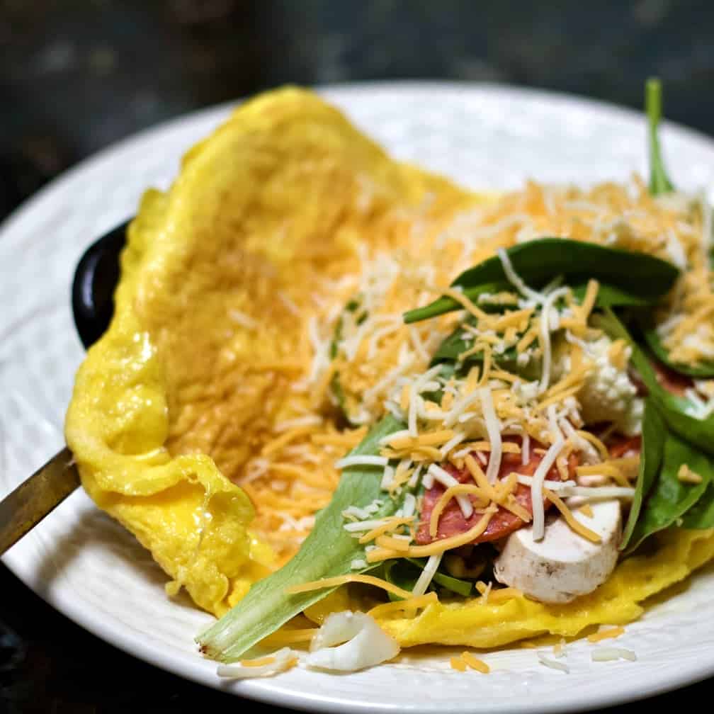 folding an omelette