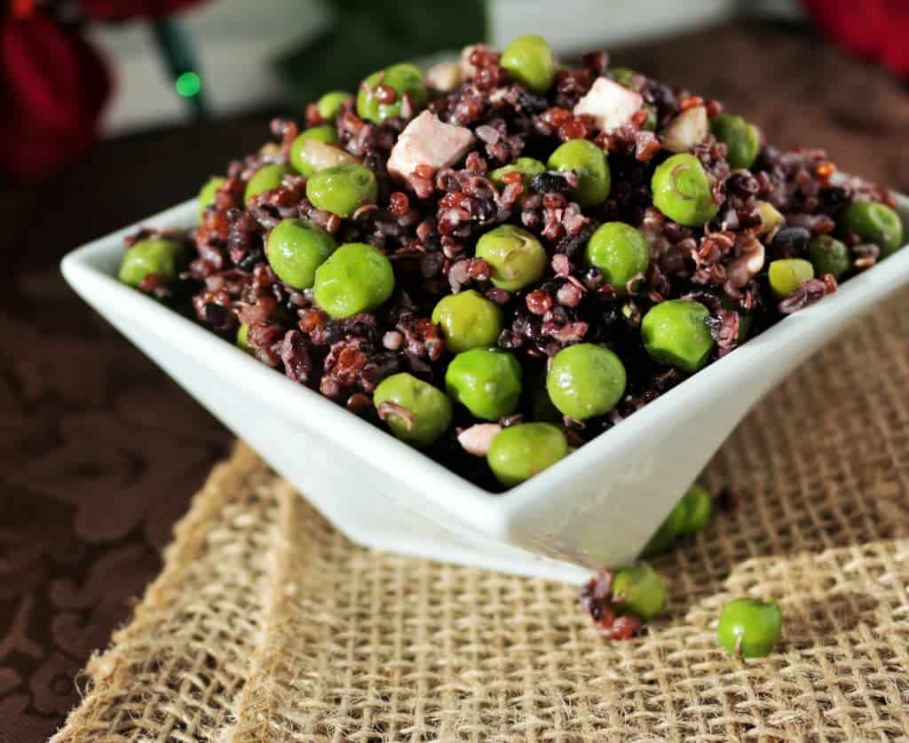 Black Rice Quinoa pea salad