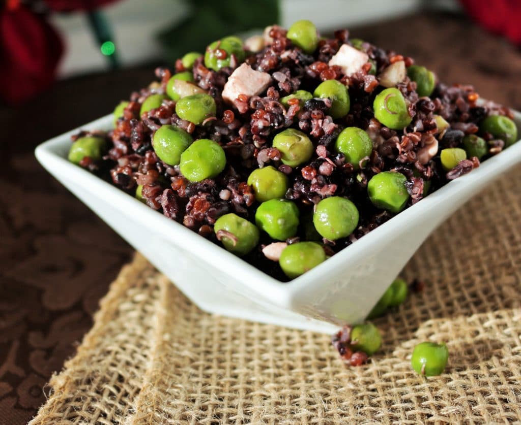 Black Rice Quinoa pea salad