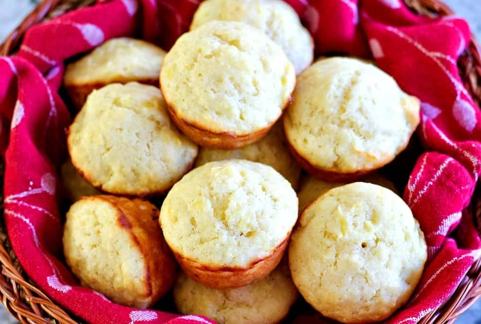 Pineapple Muffins in a basket