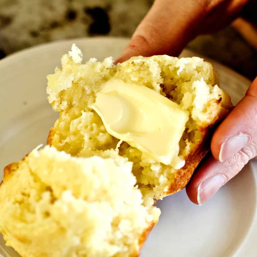 Pineapple muffin with butter