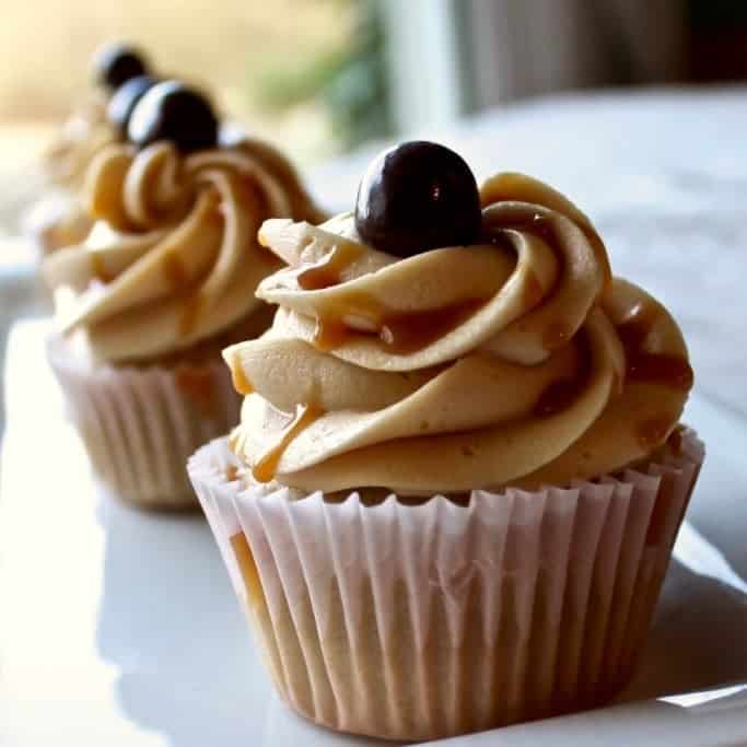 Coffee Cupcake Salted Caramel Buttercream Frosting Adorable coffee cupcakes with salted caramel frosting. These cupcakes have a wonderful coffee overtone topped off with a delicious hint of salted caramel in a beautiful and rich frosting. https://homemadefoodjunkie.1wp.site