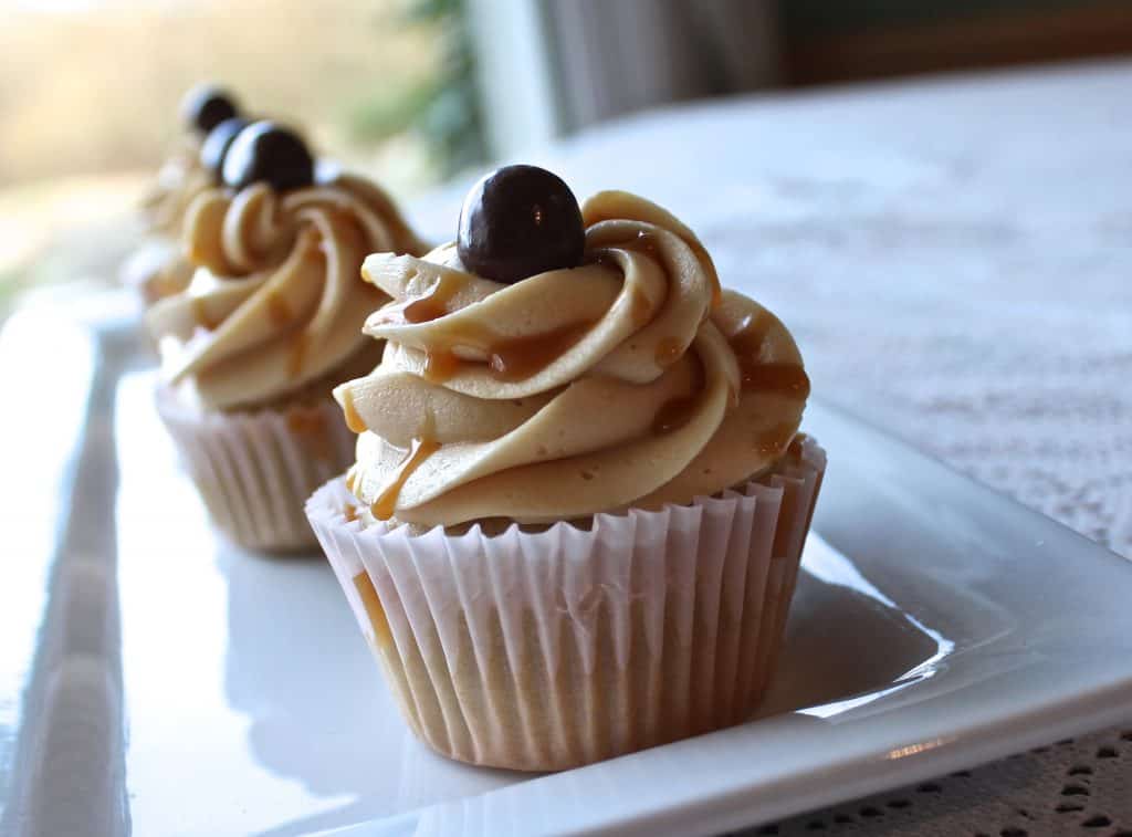 Coffee Cupcakes Salted Caramel Frosting https://homemadefoodjunkie.1wp.site