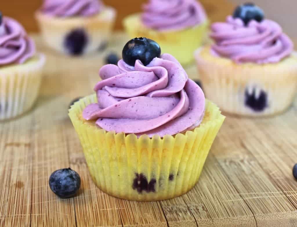Delicious Blueberry Lemon Cupcakes with Blueberry Frosting. mde entirely from scratch! https://homemadefoodjunkie.1wp.site