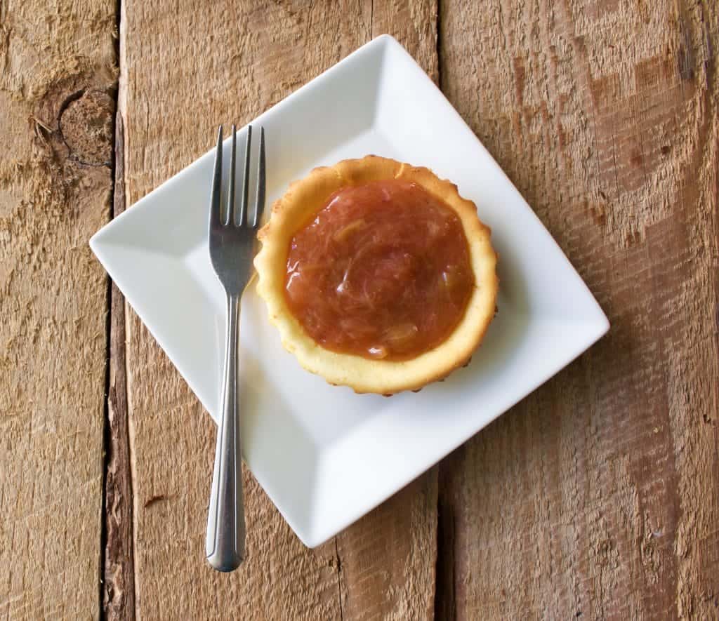 Lemon Cheesecake Tarts 4 Strawberry Rhubarb sauce