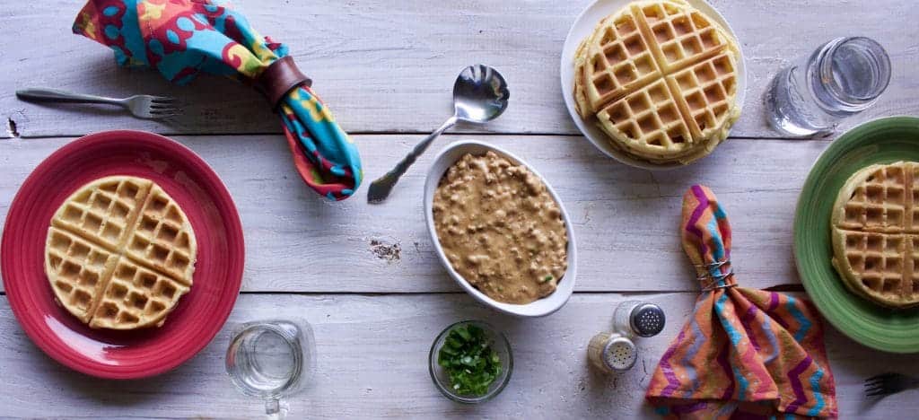 Waffles with Sausage Gravy