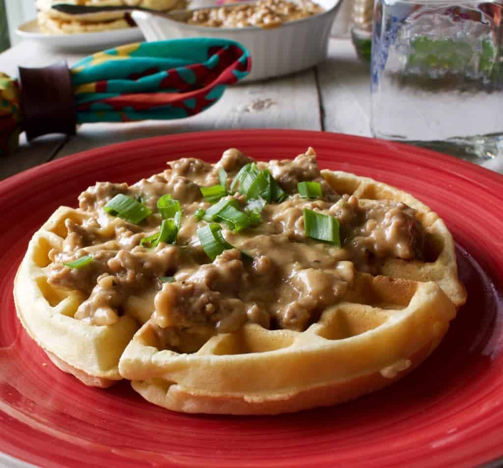 Waffles and Sausage Gravy
