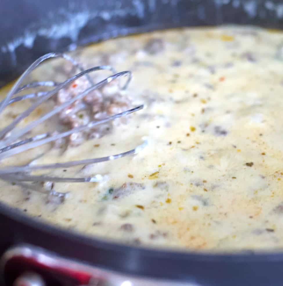 whisk until the milk boils