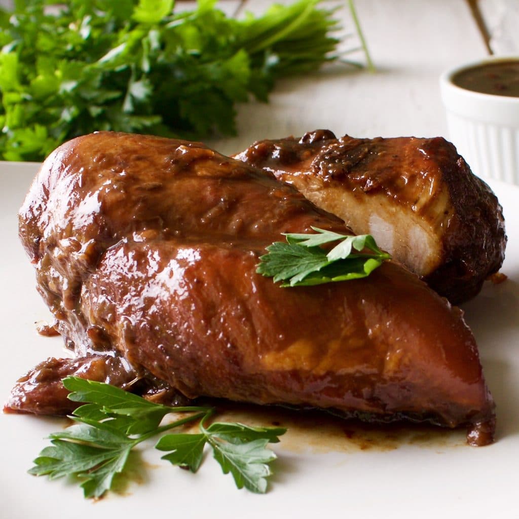 Pan fried Rhubarb chicken