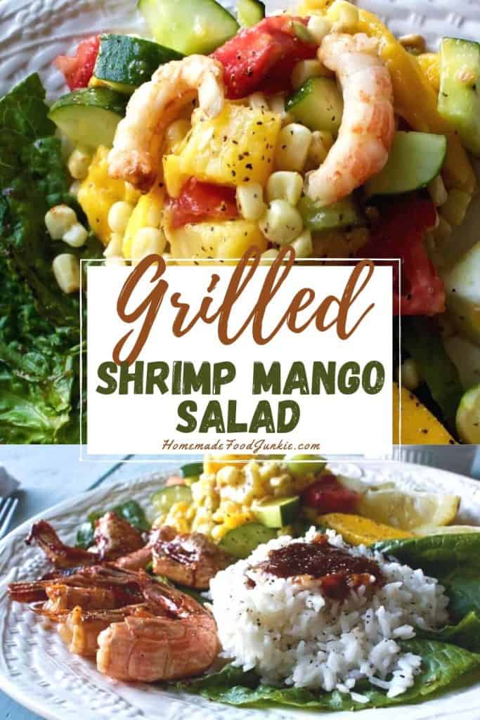 Mediterranean Shrimp Sheet Pan Dinner 6 Grilled shrimp mango salad-pin image