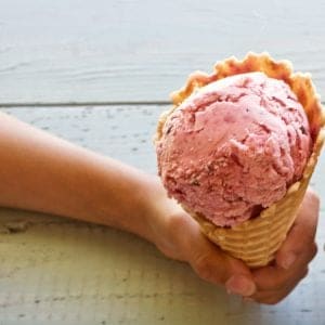 Strawberry cookie dough ice cream