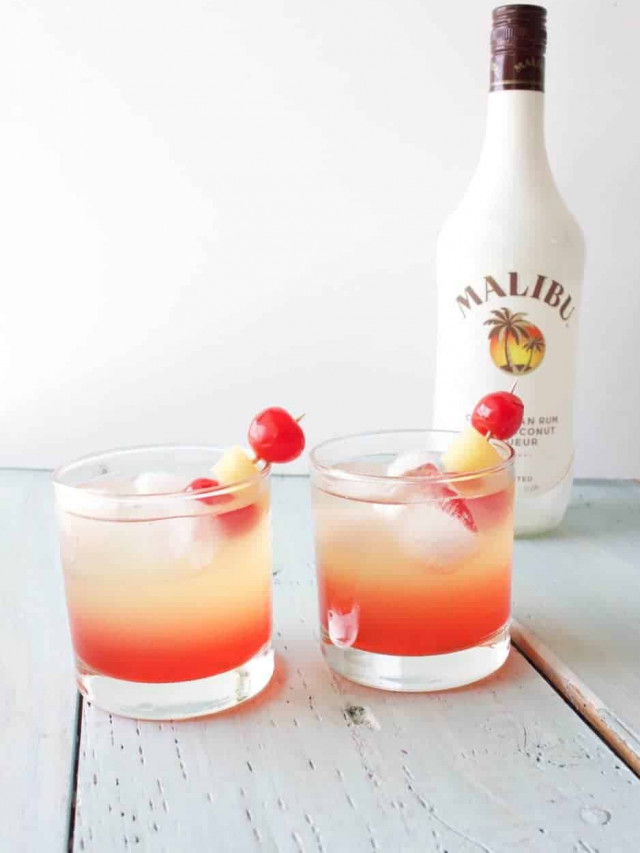 Easy Berry Mint Bubbler Mocktail Recipe 17 Malibu Sunset Cocktail