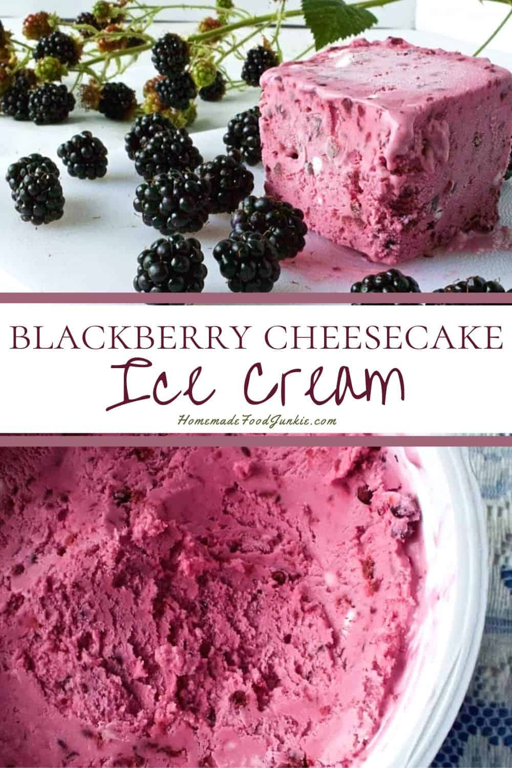 Blackberry cheesecake ice cream-pin image