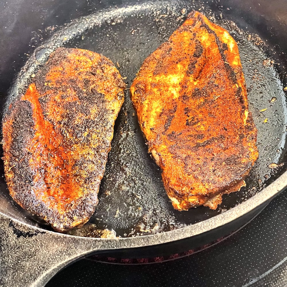 seared blackened chicken