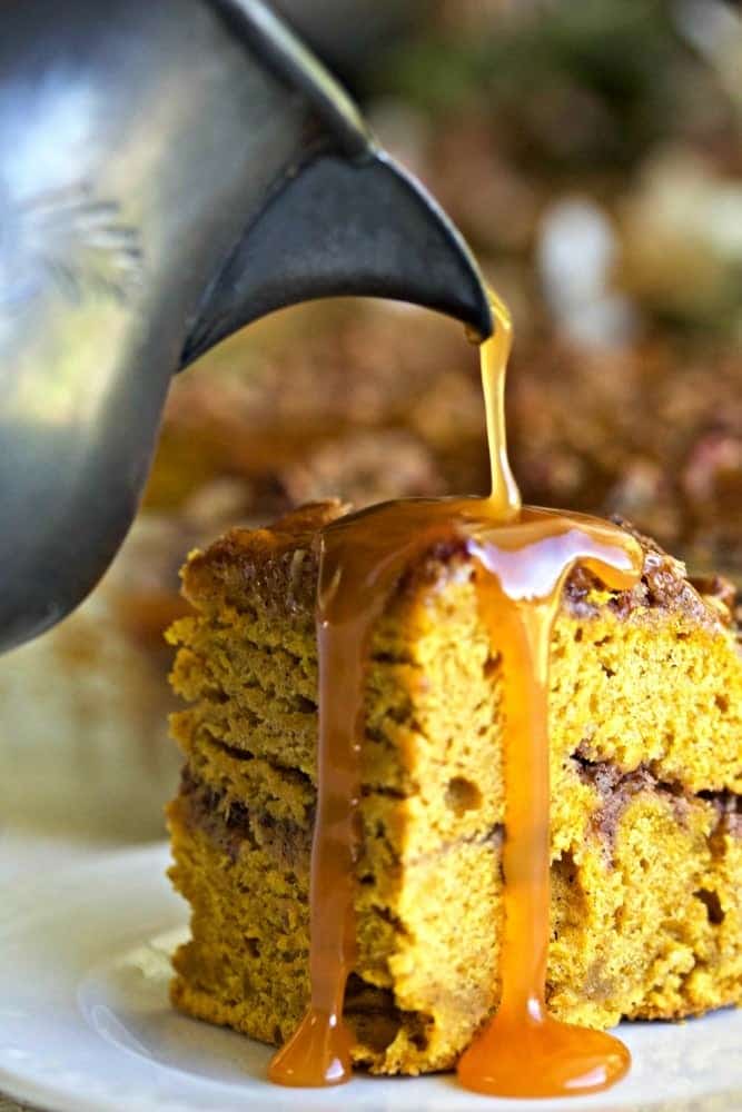Pumpkin Coffee Cake with Caramel