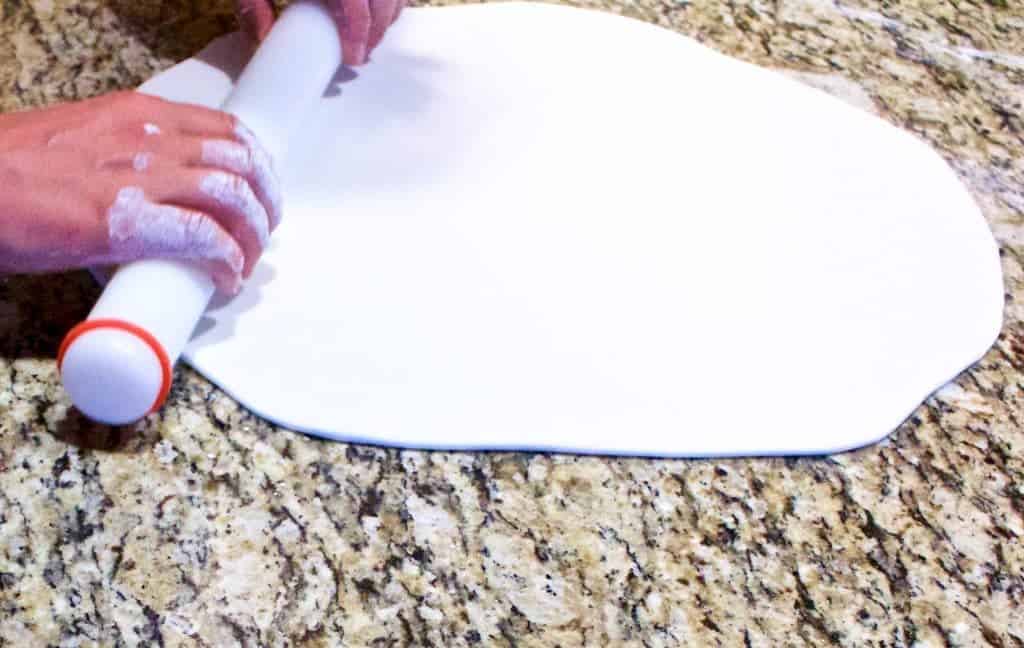 Rolling out fondant