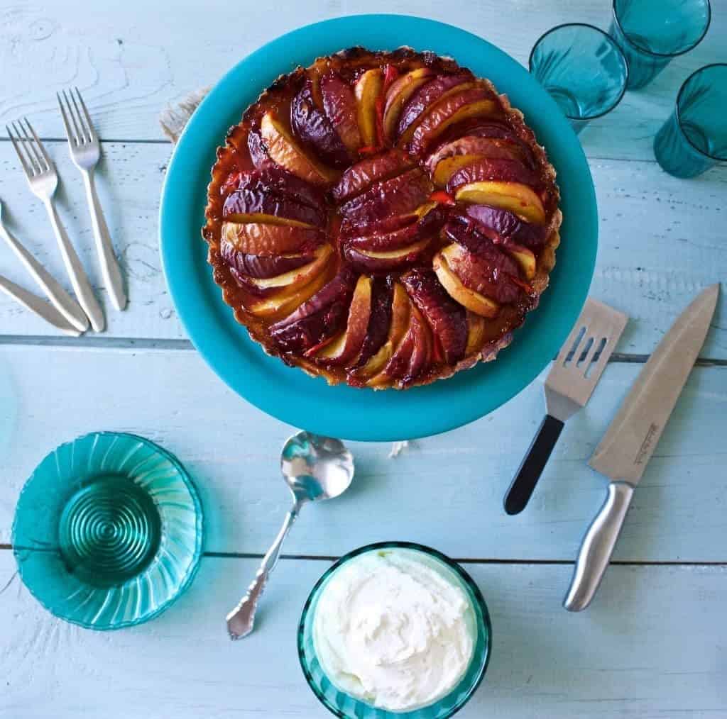 Peach Pepper Tart with Mascarpone topping