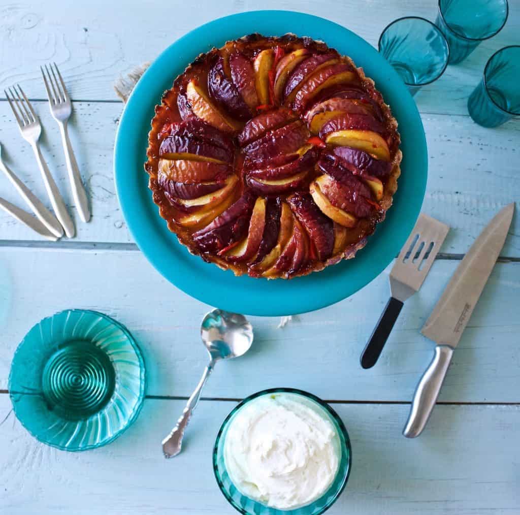 Peach Pepper Tart with Mascarpone topping