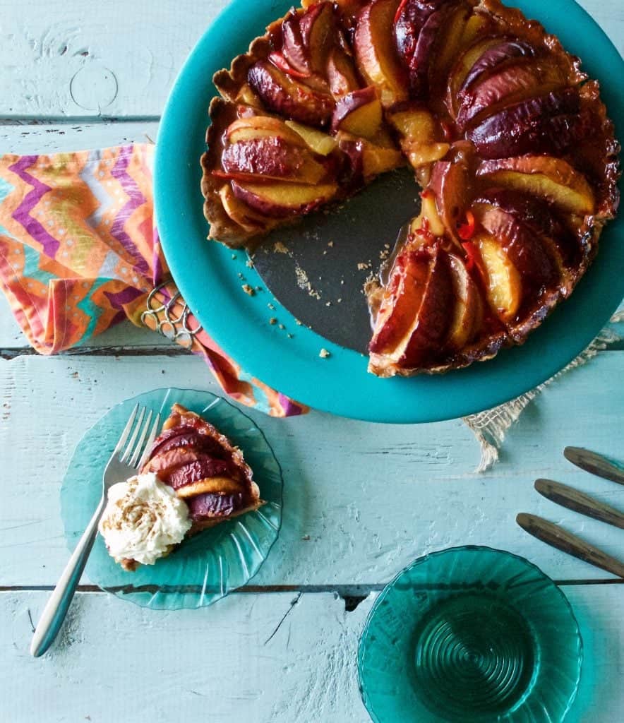 Peach Peper Tart with Mascarpone Cream