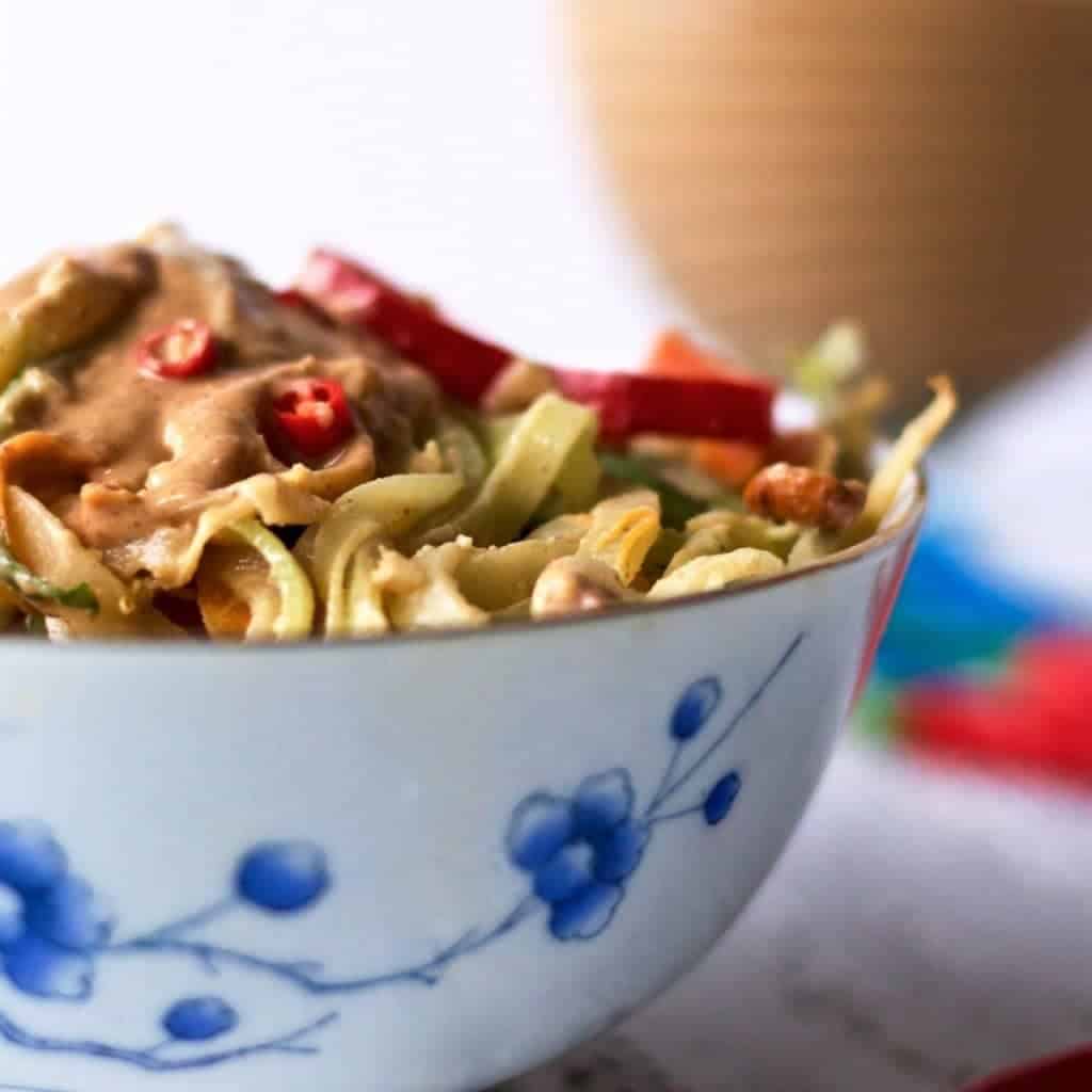 Peanut Sauce over Thai Zoodles