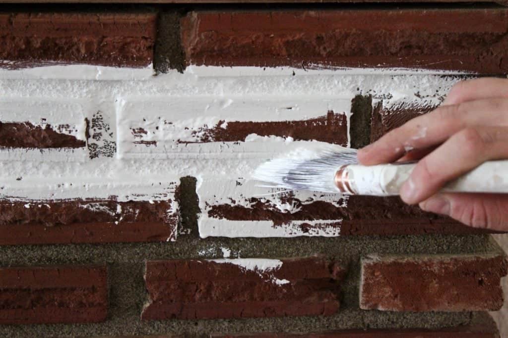 painting fireplace brick