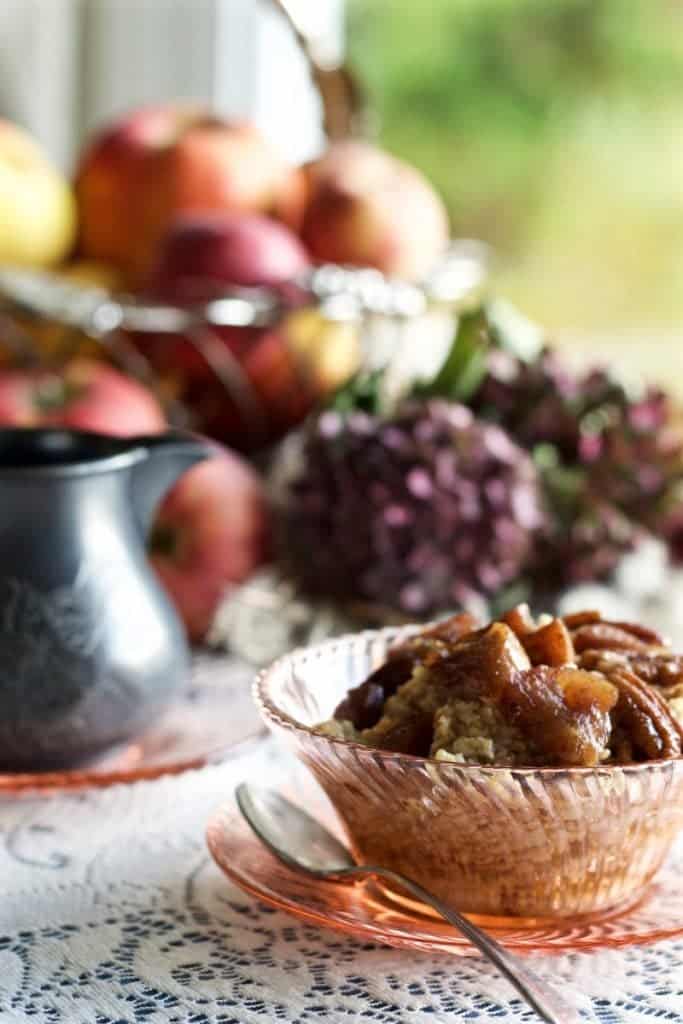 Steel Cut Oats with Fried Maple Apple Pecans