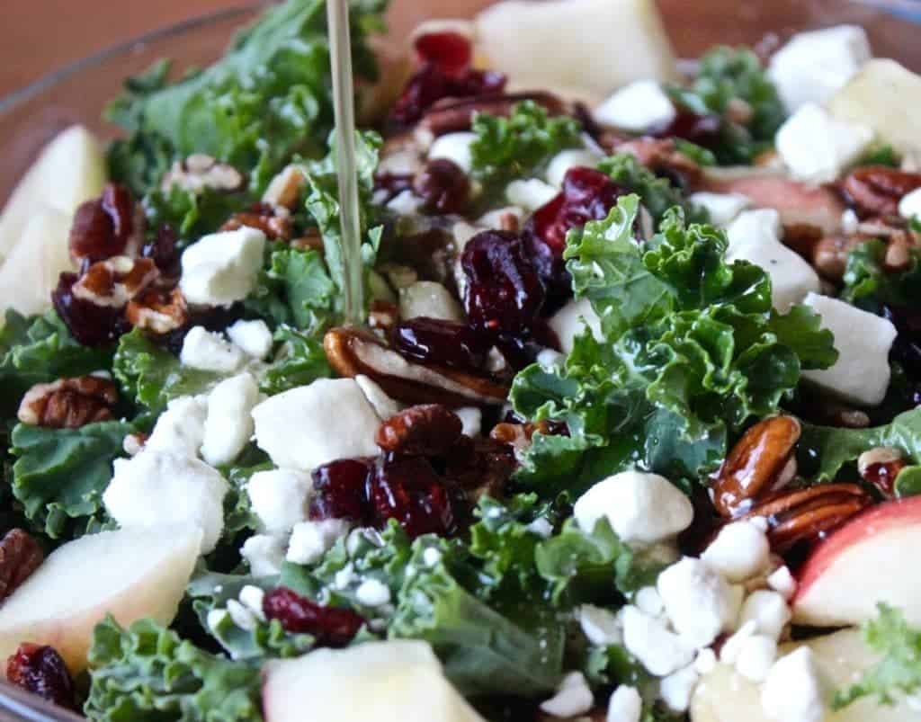 Kale and Apple Salad with Honey Dressing