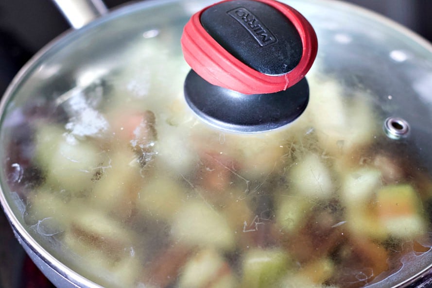 put the lid on and simmer until the apples are soft