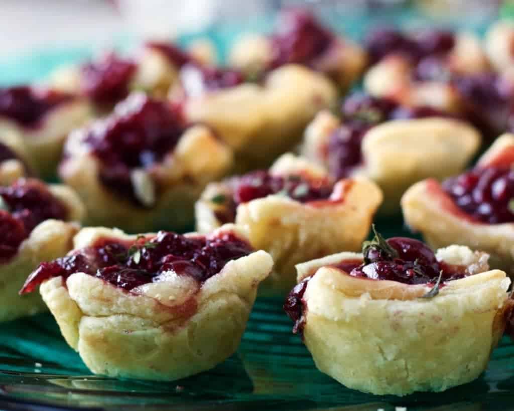 Cranberry Raspberry Brie Bites