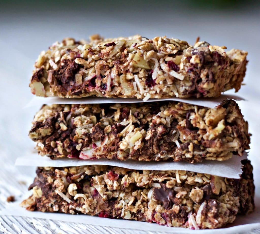 Homemade Healthy Coconut Cranberry Choco Bars