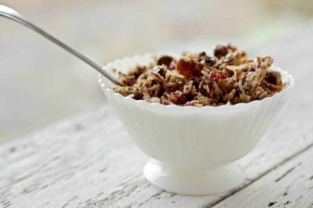 Homemade Healthy Coconut Cranberry Choco Bars granola