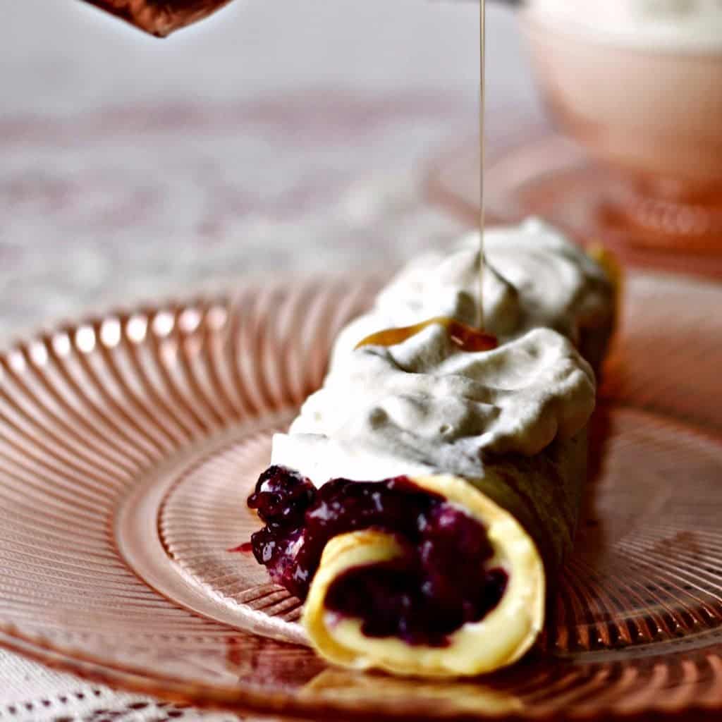 Blueberry Lemon Curd Crepes by HomemadeFoodjunkie.com