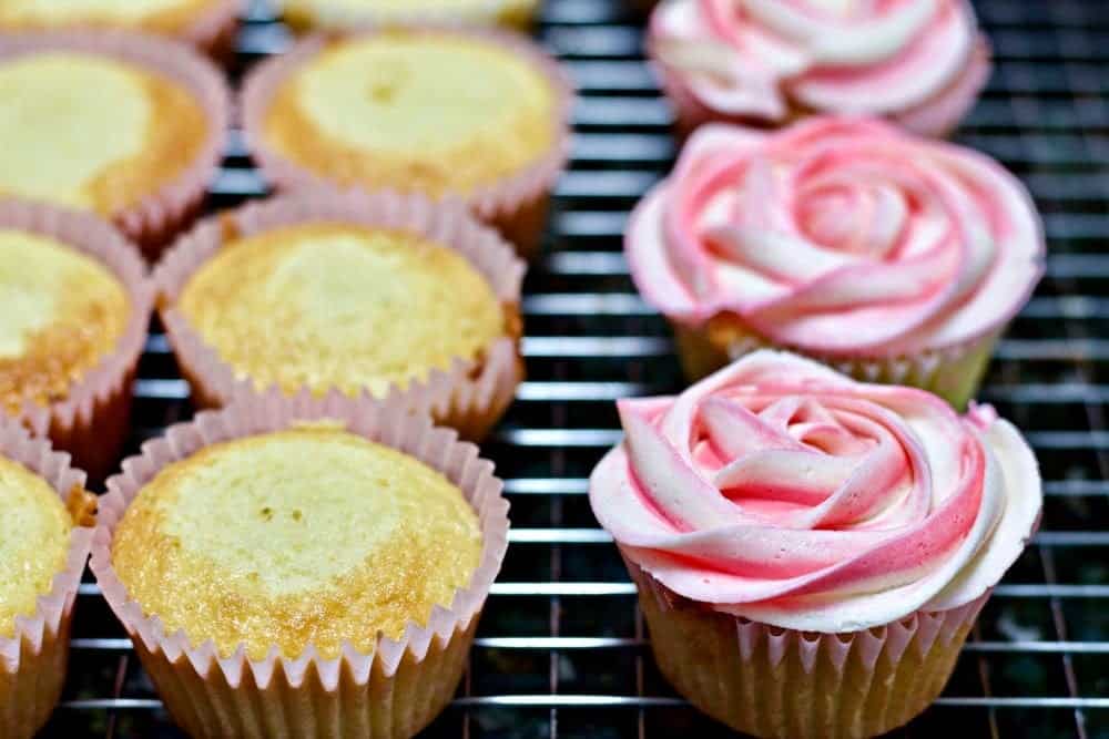 Moscato Cupcakes with Rose Swirl Frosting