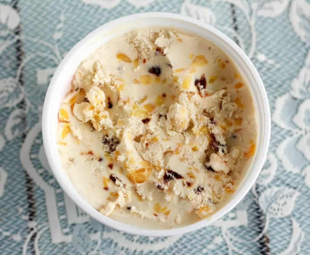 Mid Winter Cherry Peach Maple Ice Cream Recipe.There is no added sugar in this Low-​Sodium, Vegetarian, Gluten-​Free frozen dessert https://homemadefoodjunkie.1wp.site