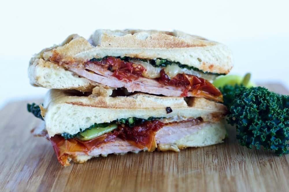 Waffled Torta Ham Sandwich press your waffle iron into lunch duty! https://homemadefoodjunkie.1wp.site